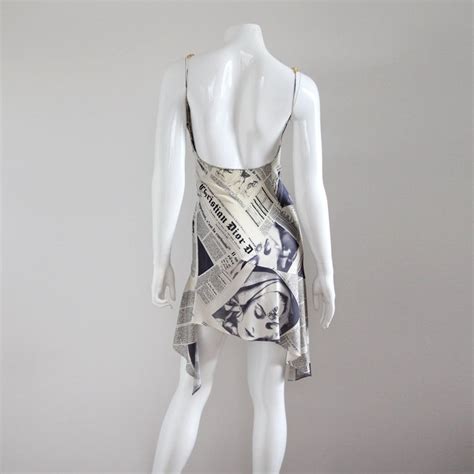 christian dior newsprint dress|galliano newspaper dress.